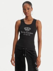 Juicy Couture Top Gothic Crown JCBLV126807 Czarny Slim Fit. Czarne topy Juicy Couture, l, bez wzorów, z bawełny, bez kołnierzyka, bez ramiączek. Za 199,99 zł.