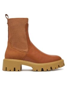 ONLY Botki 15329824 Brązowy. Brązowe botki ONLY, bez wzorów, ze skóry, bez obcasa, na płaskiej podeszwie, bez zapięcia. Za 239,99 zł.