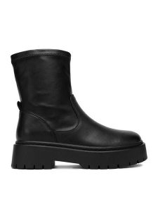 DeeZee Botki 13123-41 Czarny. Czarne botki DeeZee, bez wzorów, z materiału, bez obcasa, na płaskiej podeszwie, bez zapięcia. Za 229,99 zł.