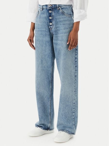 HUGO Jeansy Leni 50559617 Niebieski Loose Fit. Niebieskie jeansy Hugo, bez wzorów, z bawełny. Za 268,99 zł.