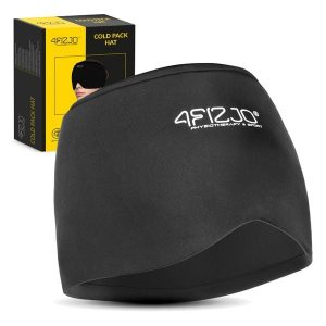 Czapka na migrenę - kompres żelowy na głowę ciepło-zimno 4FIZJO. Czarne czapki 4FIZJO, bez wzorów, z materiału, klasyczne. Za 54,99 zł.