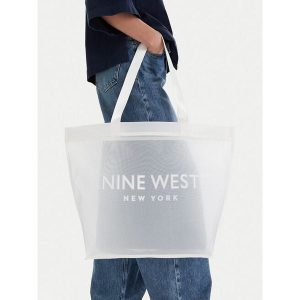 Torebka Nine West. Białe shopper bag Nine West, bez wzorów, bez dodatków. Za 79,99 zł.