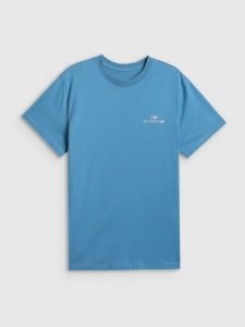 4F T-shirt loose z nadrukiem damski - granatowy S. Niebieskie t-shirty 4f, s, bez wzorów, z bawełny, bez kołnierzyka, bez ramiączek. Za 69,99 zł.