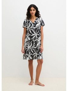 Marc O´Polo Bodywear Sukienka w kolorze czarno-białym rozmiar: XL. Czarne sukienki na co dzień, xl, bez wzorów, bez kołnierzyka, bez ramiączek, mini, proste. Za 129,95 zł.