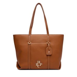 Torebka Beverly Hills Polo Club. Brązowe shopper bag Beverly Hills Polo Club, bez wzorów, bez dodatków. Za 229,99 zł.