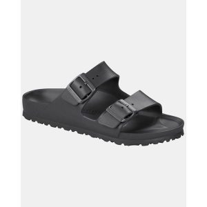 Klapki Birkenstock Arizona Eva. Czarne klapki Birkenstock, bez wzorów, z materiału, bez obcasa. Za 332,00 zł.