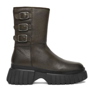 Botki G-Star Raw. Zielone botki G-Star Raw, bez wzorów, bez obcasa, na płaskiej podeszwie, bez zapięcia. Za 489,99 zł.