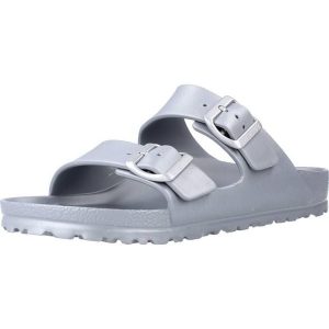Klapki damskie Birkenstock Arizona Eva. Szare klapki Birkenstock, bez wzorów, z materiału, bez obcasa. Za 188,10 zł.