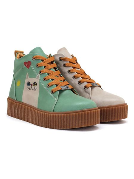 Goby Sneakersy w kolorze kremowo-zielonym rozmiar: 39. Brązowe trampki Goby, bez wzorów, za kostkę, bez zapięcia. Za 240,43 zł.