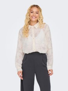 JDY Bluzka w kolorze kremowym rozmiar: XS. Brązowe bluzki JDY, xs, bez wzorów, bez kołnierzyka, bez ramiączek. Za 88,02 zł.