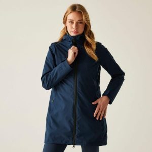 Kurtka zimowa damska 3 w 1 Denbury. Niebieskie kurtki Regatta, na zimę, bez wzorów, z puchu, bez kaptura. Za 469,99 zł.