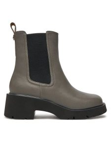 Camper Sztyblety Milah K400575-017 Szary. Szare botki Camper, bez wzorów, ze skóry, bez obcasa, na płaskiej podeszwie, bez zapięcia. Za 599,99 zł.