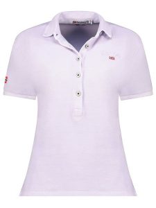 Geographical Norway Koszulka polo "Kars" w kolorze lawendowym rozmiar: XL. Różowe bluzki Geographical Norway, xl, bez wzorów, z bawełny, bez kołnierzyka, bez ramiączek. Za 96,60 zł.