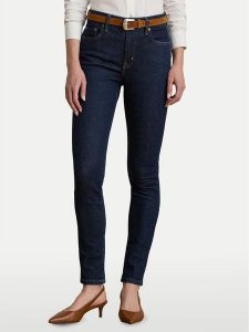 LAUREN RALPH LAUREN Jeansy 200960600001 Granatowy Slim Fit. Niebieskie jeansy Lauren Ralph Lauren, bez wzorów, z bawełny. Za 659,99 zł.