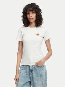 HUGO T-Shirt Deloris 5 50571074 Biały Regular Fit. Białe t-shirty Hugo, m, bez wzorów, z bawełny, bez kołnierzyka, bez ramiączek. Za 254,99 zł.