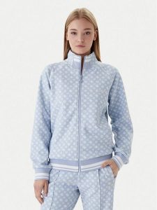 Guess Bluza V5YQ03 KB212 Błękitny Regular Fit. Niebieskie bluzy Guess, s, z aplikacjami, z syntetyku, bez kaptura. Za 370,99 zł.