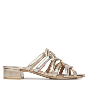 Klapki Caprice. Żółte klapki Caprice, bez wzorów, bez obcasa. Za 299,99 zł.