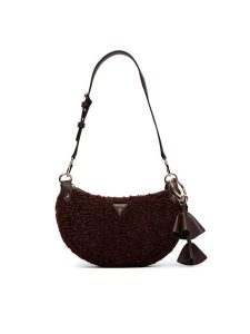 Guess Torebka Katie HWWG22 53180 Brązowy ciemny. Brązowe torebki klasyczne Guess, z aplikacjami, z materiału, bez dodatków. Za 494,99 zł.