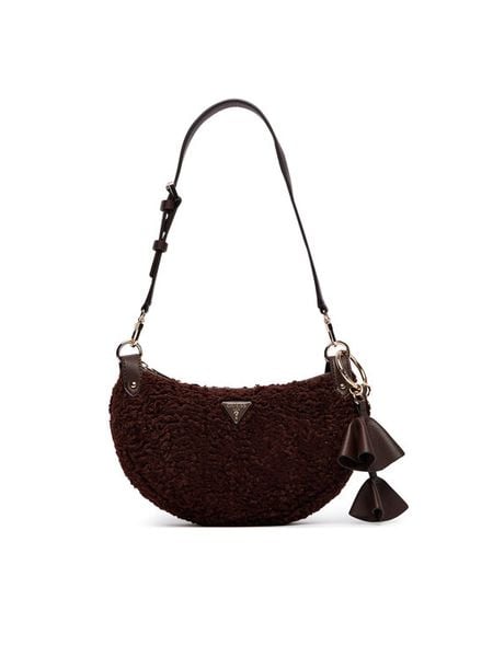 Guess Torebka Katie HWWG22 53180 Brązowy ciemny. Brązowe torebki klasyczne Guess, z aplikacjami, z materiału, bez dodatków. Za 444,99 zł.