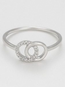 DIAMANTA Złoty pierścionek "Ciala" z diamentami rozmiar: 52. Szare pierścionki DIAMANTA, z diamentem, złote. Za 724,78 zł.