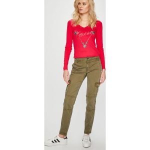 Guess Jeans - Spodnie Caroline. Rurki marki Guess Jeans. W wyprzedaży za 339,90 zł.