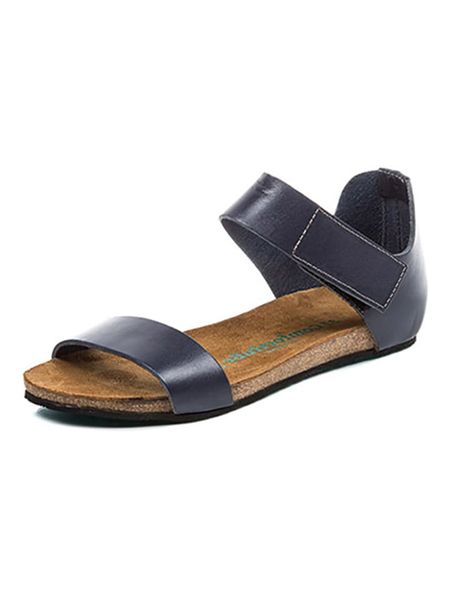 Comfortfusse Skórzane sandały w kolorze granatowym rozmiar: 42. Niebieskie sandały Comfortfüße, bez wzorów, z otwartym noskiem, bez obcasa, bez zapięcia. Za 152,26 zł.