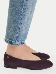 Lasocki Baleriny CEO-RST-ROMI-67W Bordowy. Czerwone balerinki Lasocki, bez wzorów, ze skóry, bez obcasa, bez zapięcia. Za 159,99 zł.