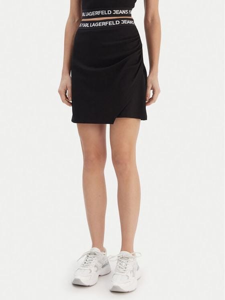 Karl Lagerfeld Jeans Spódnica mini B1W12022 Czarny Regular Fit. Czarne spódnice Karl Lagerfeld Jeans, m, bez wzorów, z jeansu, mini. Za 260,99 zł.