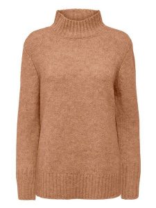 ONLY Sweter w kolorze karmelowym rozmiar: S. Brązowe swetry oversize ONLY, s, bez wzorów, bez ramiączek. Za 83,42 zł.