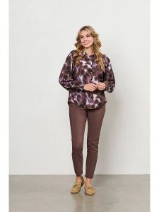 &Co Woman Bluzka "Avin" w kolorze brązowo-fioletowym rozmiar: L. Brązowe bluzki &Co Woman, l, bez wzorów, bez kołnierzyka, bez ramiączek. Za 227,85 zł.