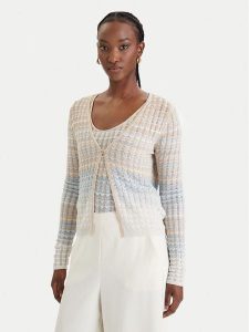 Guess Kardigan W6GR07 Z0588 Beżowy Regular Fit. Brązowe kardigany Guess, z wiskozy. Za 379,99 zł.