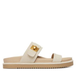 Klapki Steve Madden. Brązowe klapki Steve Madden, bez wzorów, bez obcasa. Za 453,99 zł.