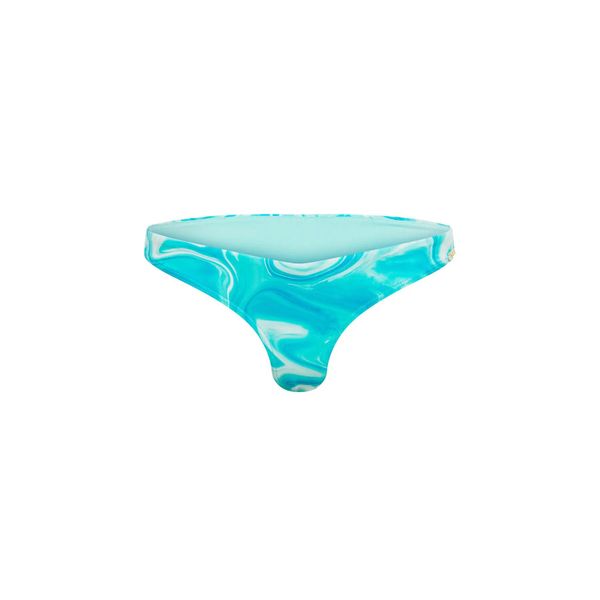 Damskie figi do kostiumu kąpielowego z nadrukiem Superdry. Niebieskie figi Superdry, bez wzorów, z elastanu. Za 171,35 zł.