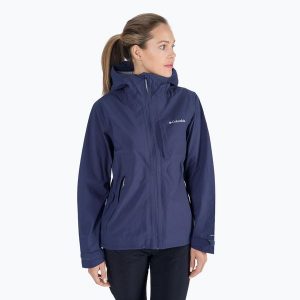 Kurtka przeciwdeszczowa z membraną damska Columbia Omni-Tech Ampli-Dry 466. Niebieskie kurtki Columbia, xs, bez wzorów, bez kaptura. Za 209,99 zł.