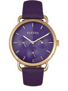 Bertha Zegarek kwarcowy "Gwen" w kolorze złoto-fioletowym rozmiar: onesize. Różowe, analogowe zegarki Bertha. Za 217,99 zł.