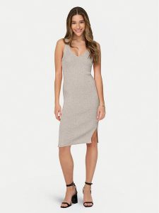ONLY Sukienka letnia Lina 15286410 Beżowy Slim Fit. Brązowe kombinezony ONLY, na lato, l, bez wzorów, z syntetyku, bez kołnierzyka, bez ramiączek. Za 99,99 zł.