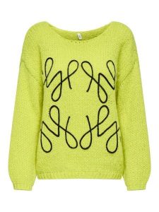 ONLY Sweter w kolorze żółtym rozmiar: S. Żółte swetry oversize ONLY, s, bez wzorów, ze splotem, bez ramiączek. Za 144,24 zł.