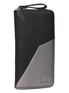 Zwei Portfel w kolorze czarno-srebrnym - 11 x 20 x 3 cm rozmiar: onesize. Czarne portfele Zwei, bez wzorów, z materiału. Za 150,72 zł.