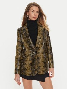 Sisley Marynarka 2S6VLW029 Brązowy Regular Fit. Brązowe marynarki i żakiety Sisley, s, bez wzorów, ze skóry. Za 349,99 zł.