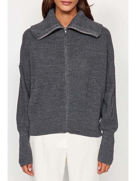 Trendyol Kardigan w kolorze szarym rozmiar: L. Szare kardigany Trendyol. Za 95,92 zł.