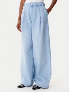 Armani Exchange Jeansy XW001105 AF14494 MB003 Niebieski Wide Leg. Niebieskie jeansy Armani Exchange, bez wzorów, z bawełny. Za 549,99 zł.