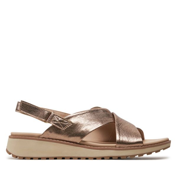 Sandały Caprice. Brązowe sandały Caprice, bez wzorów, bez obcasa, na płaskiej podeszwie, bez zapięcia. Za 319,99 zł.