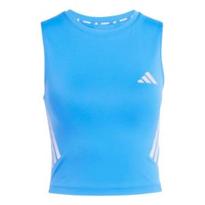 Damski tank top adidas ADI365. Niebieskie topy ADIDAS, l, bez wzorów, z elastanu, bez kołnierzyka, bez ramiączek. Za 130,00 zł.