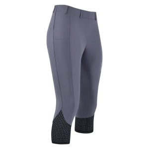 Legginsy jeździeckie 3/4 z pełnym silikonem damskie Euro-Star Venta. Czarne legginsy EURO-STAR, bez wzorów, krótkie. Za 342,00 zł.