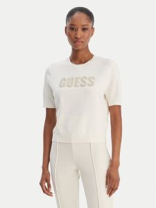 Guess Sweter W6RR47 Z2NQ2 Écru Regular Fit. Swetry klasyczne Guess, xl, z wiskozy, bez kołnierzyka. Za 299,99 zł.