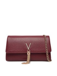Valentino Torebka Divina VBS1R401G Bordowy. Czerwone torebki klasyczne Valentino, bez wzorów, ze skóry, bez dodatków. Za 219,99 zł.