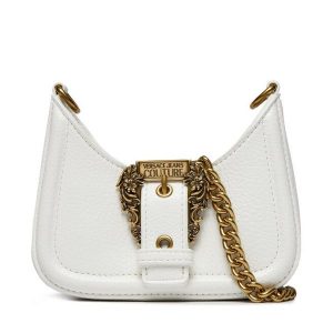 Torebka Versace Jeans Couture. Białe torebki klasyczne Versace Jeans Couture, bez wzorów, z jeansu, bez dodatków. Za 559,99 zł.