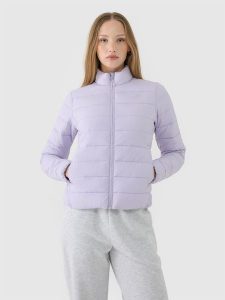 4F Kurtka puchowa z wypełnieniem syntetycznym damska - fioletowa XL. Fioletowe kurtki 4f, xl, bez wzorów, z dzianiny, bez kaptura. W wyprzedaży za 99,99 zł.