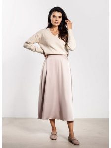 Awama Spódnica w kolorze beżowym rozmiar: XL. Brązowe spódnice Awama, xl, bez wzorów, maxi. Za 134,99 zł.