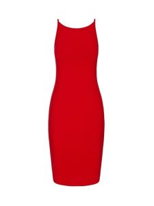 Risk made in warsaw Sukienka "Veni Vidi Vici" w kolorze czerwonym rozmiar: L. Czerwone sukienki Risk made in Warsaw, l, bez wzorów, bez kołnierzyka, bez ramiączek, midi. Za 100,52 zł.